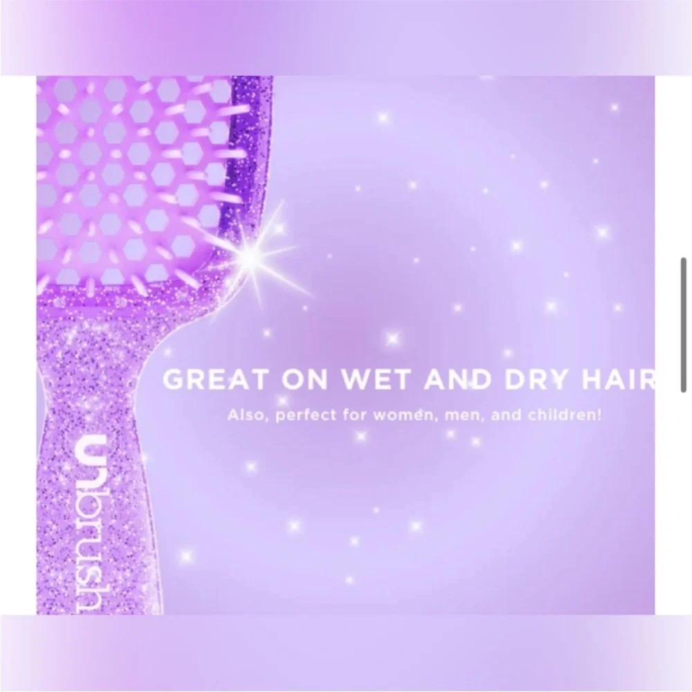 2 FHI Unbrush Mini glitter collection brushes in purple & sapphire